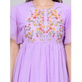 JC4U Crepe Embroidered Midi Womens Fit & Flare Dress - Purple ( Pack of 1 ) - None