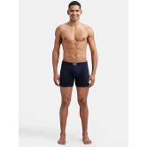 Jockey 8008 Men Super Combed Cotton Rib Solid Boxer Brief - Deep Navy (Pack of 2) - None