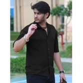 clafoutis Cotton Blend Regular Fit Solids Half Sleeves Mens Casual Shirt - Black ( Pack of 1 ) - None