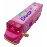 FunBlast Pencil Box for Kids Bus with Moving Tyres & Sharpener for Kids Truck Geometry Box for Kids & Girls (Multicolor)