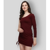 Selvia - Maroon Cotton Lycra Womens Bodycon Dress ( Pack of 1 ) - None