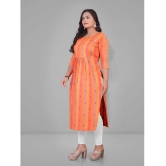 Parastri Orange Cotton Maternity Tops - S