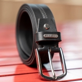 Red Tape Black Leather Belt For Men | Solid Leather Belt | Classic and Durable