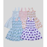 Sathiyas - White Cotton Baby Girl Frock ( Pack of 5 ) - None