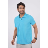 Men's MD Blue Solid Polo T-Shirt