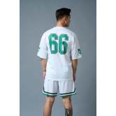 Go Devil 66 (in Green) Printed White Polyester Co-ord Set for Men 5XL