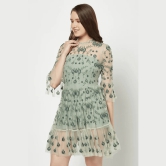 Green Floral Embroidered Dress