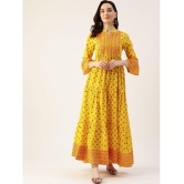 Kbz - Yellow Cotton Women's A-line Dress ( Pack of 1 ) - None