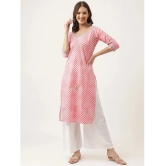 Divena - Pink Cotton Womens Straight Kurti ( Pack of 1 ) - None