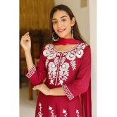 AMIRA'S INDIAN ETHNICWEAR - Red Rayon Women's Stitched Salwar Suit ( ) - M