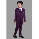 DKGF Fashion - Purple Polyester Boys 3 Piece Suit ( Pack of 1 ) - None