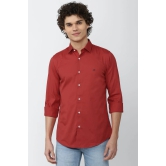 Men Red Slim Fit Solid Full Sleeves Casual Shirt