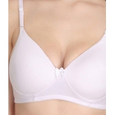 Softskin - White Cotton Blend Lightly Padded Women's T-Shirt Bra ( Pack of 2 ) - 36B