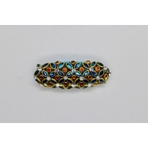 Vintage Inspired Blue Enameled Flower Brooch