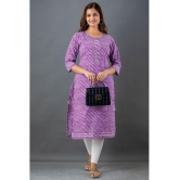 Lee Moda - Purple Cotton Women''s Straight Kurti ( Pack of 1 ) - None