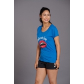 Vampire Printed Blue T-Shirt for Women