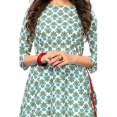 Vbuyz - Blue Cotton Womens Asymmetrical Kurti ( Pack of 1 ) - None