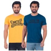 ferocious - Yellow Cotton Regular Fit Men's T-Shirt ( Pack of 2 ) - None