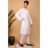 Shwet Men Cotton White Chikankari Men Kurta - 295-S