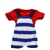 Zadmus Unisex Top and Dungaree Set Cotton, Red   - 0-6 Months