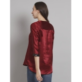 Curvydrobe Maroon Satin Women's A-Line Top ( Pack of 1 ) - None