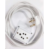 Tia 1 Sockets Power Extension with 8 m Cotton Cord, Anchor Socket and Plug (6 A)