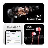 Tecsox Blaze100 Bluetooth Bluetooth Earphone In Ear Powerfull Bass Red