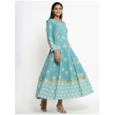 KIPEK Blue Rayon Anarkali Kurti - Single - M