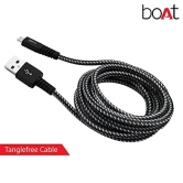 boAt Rugged V3 Micro USB Braided Charging Cable (2.4A) | Premium USB Cable with 480Mbps Transfer Speed, Nylon Braiding, Durable Connectors Black