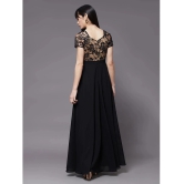 Miss Chase Georgette Solid Full Length Womens Gown - Black ( Pack of 1 ) - None