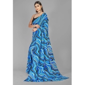 ANAND SAREES - Blue Georgette Saree Without Blouse Piece ( Pack of 1 ) - Blue