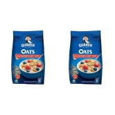 Quaker Oats | Rolled Oats Natural Wholegrain | Nutritious Breakfast Cereals | Dalia Porridge | Easy to Cook | 400 Gm Each | Pack of 2 | 800 Gm Pack