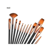 Eclet Craft Painting Brushes Set of 12 Professional Round Pointed Tip Nylon Hair Artist Acrylic Paint Brush for Acrylic/Watercolor/Oil Painting.25