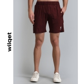 Mens Running Shorts in Embossed-Mehroon / S