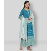 KIPEK - Blue Straight Rayon Womens Stitched Salwar Suit ( Pack of 1 ) - XXL