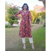 Vbuyz Cotton Printed Straight Womens Kurti - Purple ( Pack of 1 ) - None