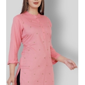 HIGHLIGHT FASHION EXPORT - Pink Rayon Womens Straight Kurti ( Pack of 1 ) - S