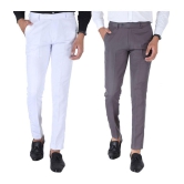 SREY - White Polycotton Slim - Fit Men's Trousers ( Pack of 2 ) - None