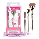 Majestique Blush Brush, Eyebrow and Multi-use Flat Brush Professional Makeup Brush Set - 3Pcs