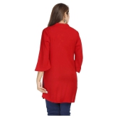 JC4U - Red Rayon Womens Straight Kurti ( Pack of 1 ) - M