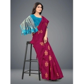 Om Shantam Sarees - Magenta Jacquard Saree With Blouse Piece ( Pack of 1 ) - Magenta