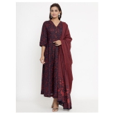 miravan Maroon Cotton Anarkali Kurti - - XL