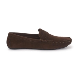 UrbanMark Men Comfortable Suede Leather Slip-On Loafers- Brown - 8