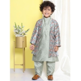 AJ Dezines - Pistachio Silk Blend Boys Sherwani ( Pack of 1 ) - None