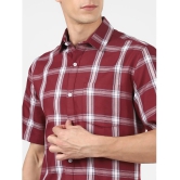 UrbanMark 100% Cotton Regular Fit Checks Half Sleeves Mens Casual Shirt - Maroon ( Pack of 1 ) - None