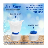 AccuSure Facial 2 In 1 Steamer Inhaler Vaporizer for Adults/Kids - Face, Nose, Cold, Cough & Sinus