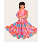 Baby Girls Georgette Fancy Wedding Crop Top With Multicolour Lehenga-Pink / 6 Years-7 Years