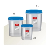 Milton Quadra Storage Container, Set of 3, 2000 ml, 3000 ml, 4000 ml, Blue - Blue