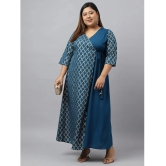 Janasya Crepe Checks Angrakha Women's Kurti - Teal ( Pack of 1 ) - None