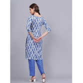 HIGHLIGHT FASHION EXPORT Cotton Printed Kurti With Pants Women's Stitched Salwar Suit - Blue ( Pack of 1 ) - None